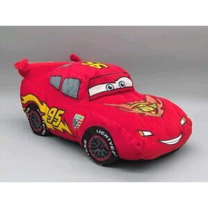 Disney Pixar Cars Lightning McQueen Plush Car Pillow 16" Piston Cup Non Talking
